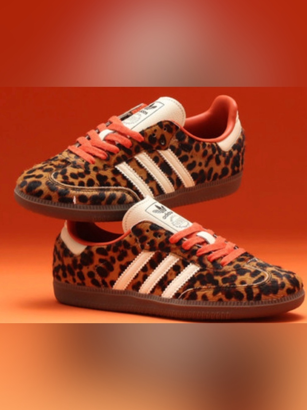 Adidas Women's Gazelle Leopard Print Sneakers in Orange